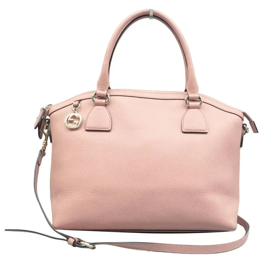 Authentic Gucci Soho Dome Satchel Pink Leather Crossbody Shoulder Bag Luxury Bag - Picture 2 of 13